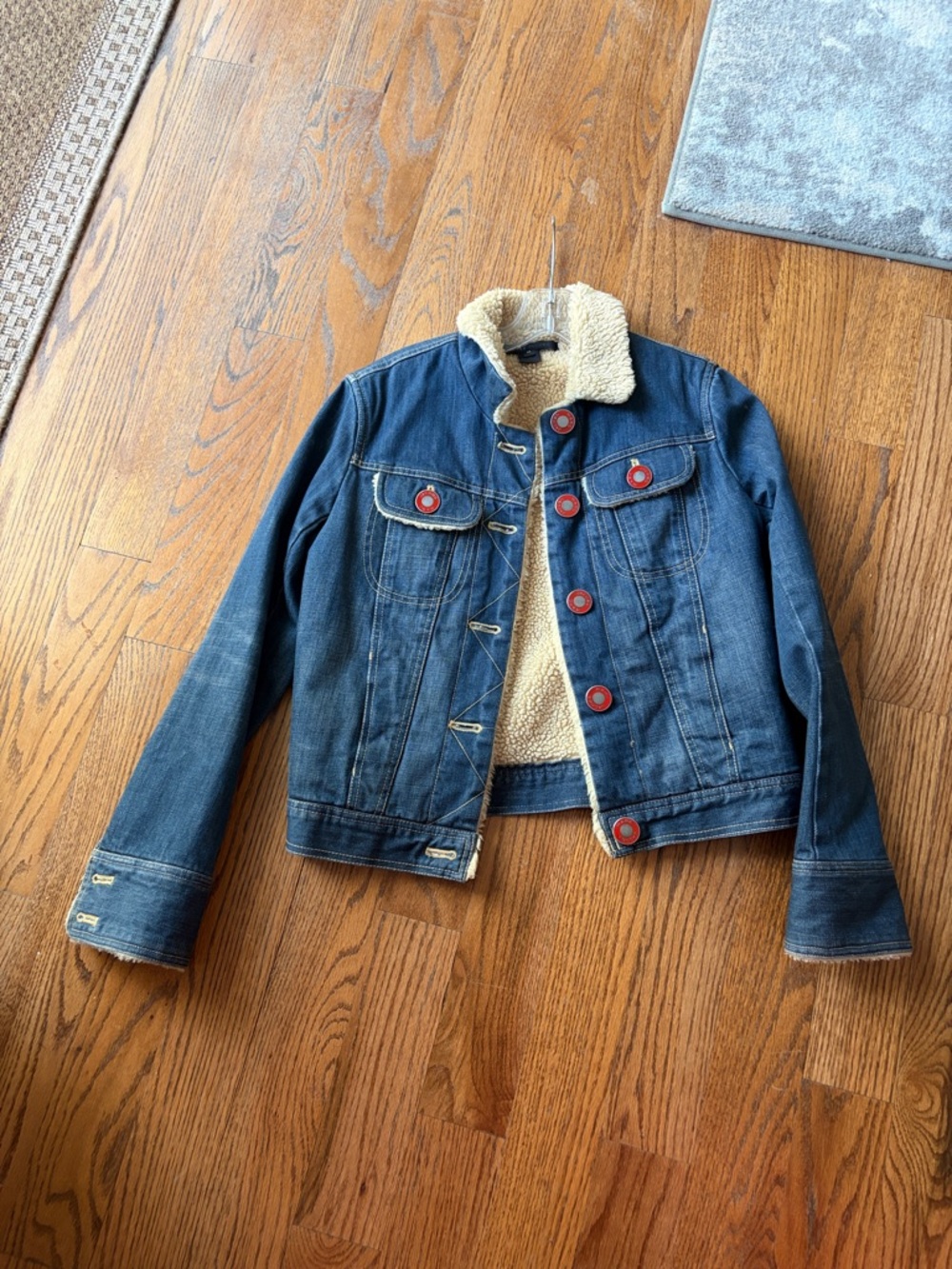 Marc Jacobs Dark Blue Denim Sherpa-Lined Jacket